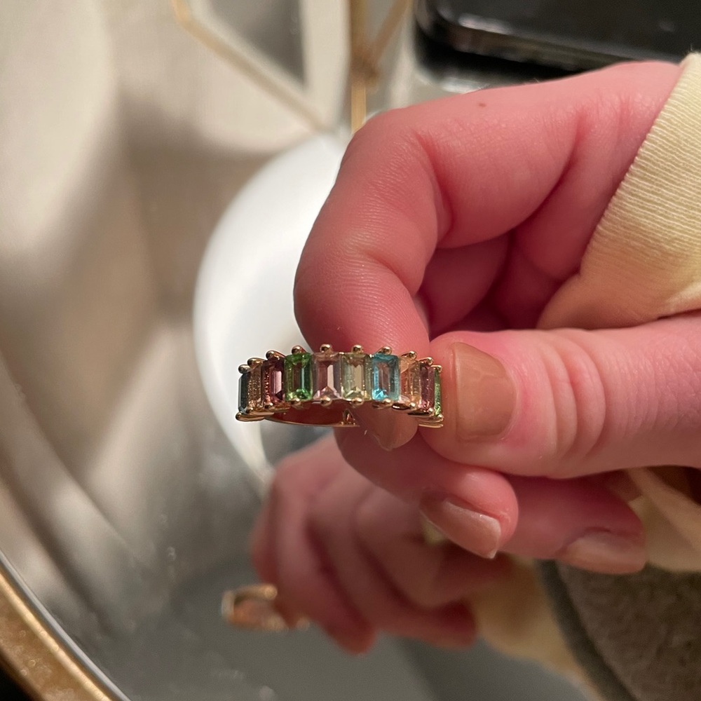 colorful rhinestone ring (bauble bar dupe)